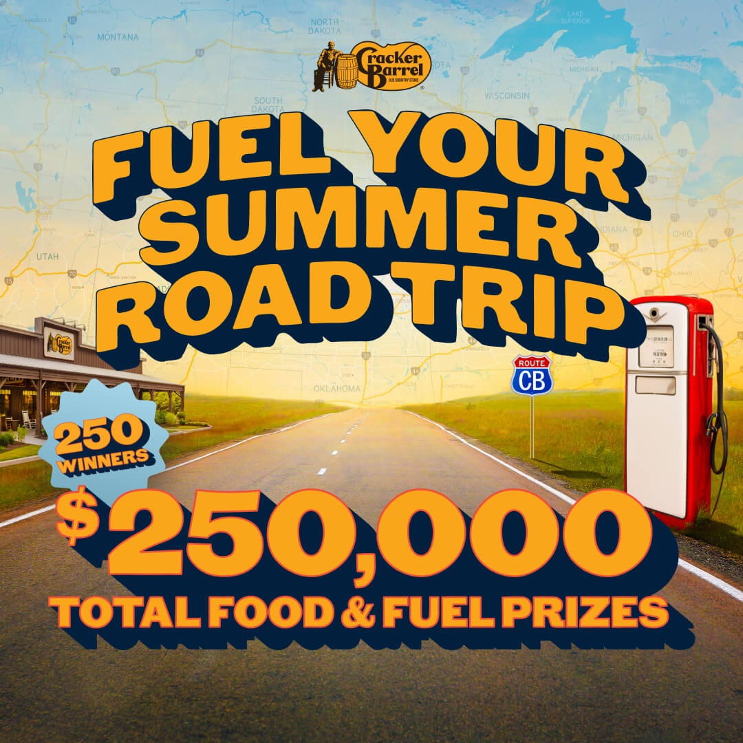 Cracker Barrel Offers Gas, Gift Cards for Summer Road Trip